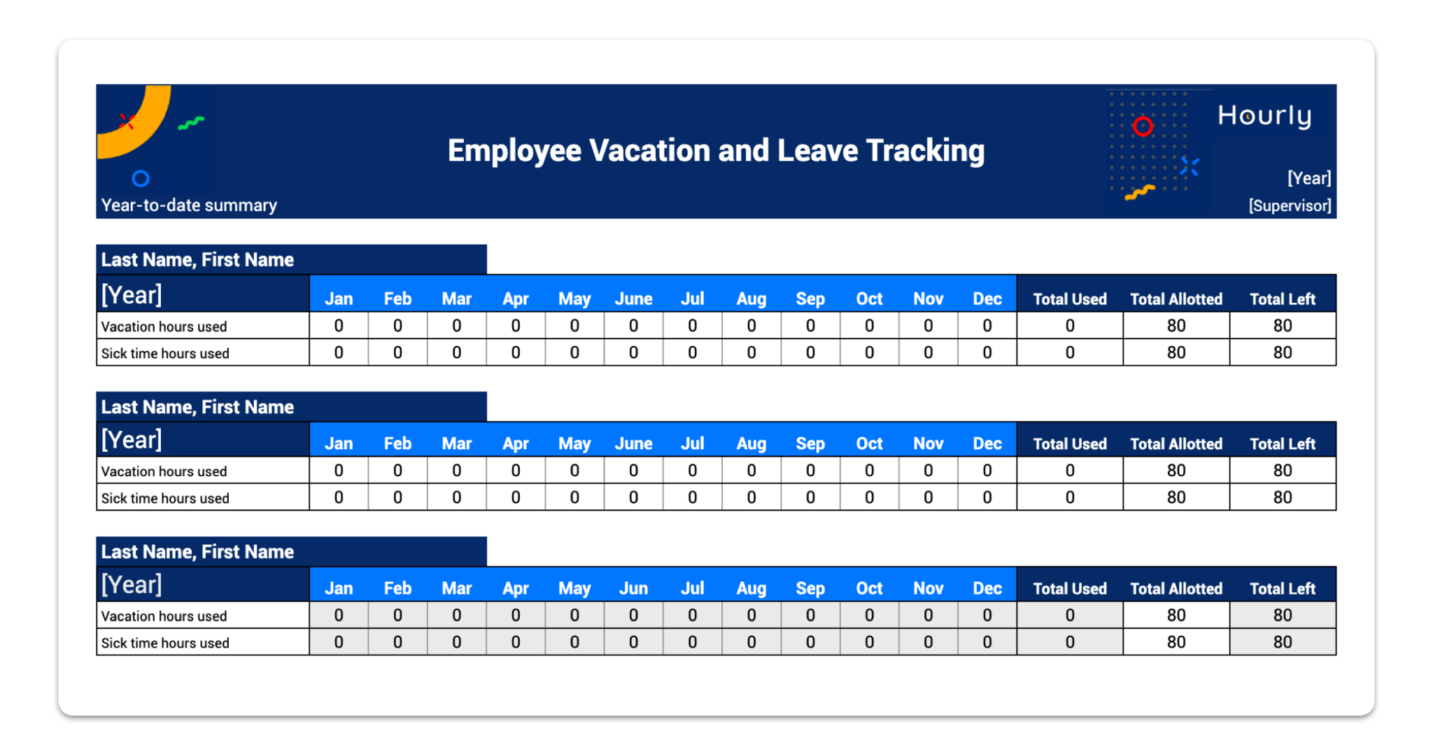 Vacation and Leave Tracker Template