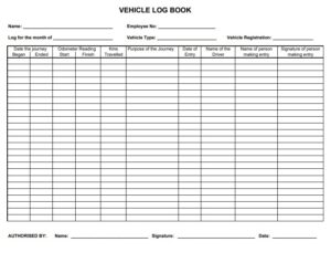 Vehicle Log Book Template