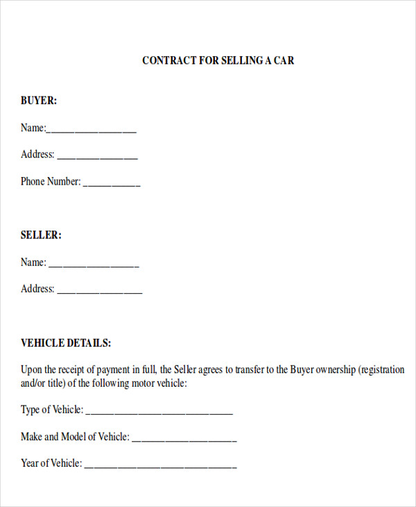Private Car Sales Agreement Template Sample Private Car Sales Agreement Template Sample
