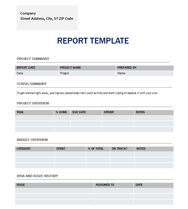 Project Report Template Example Project Report Template Example
