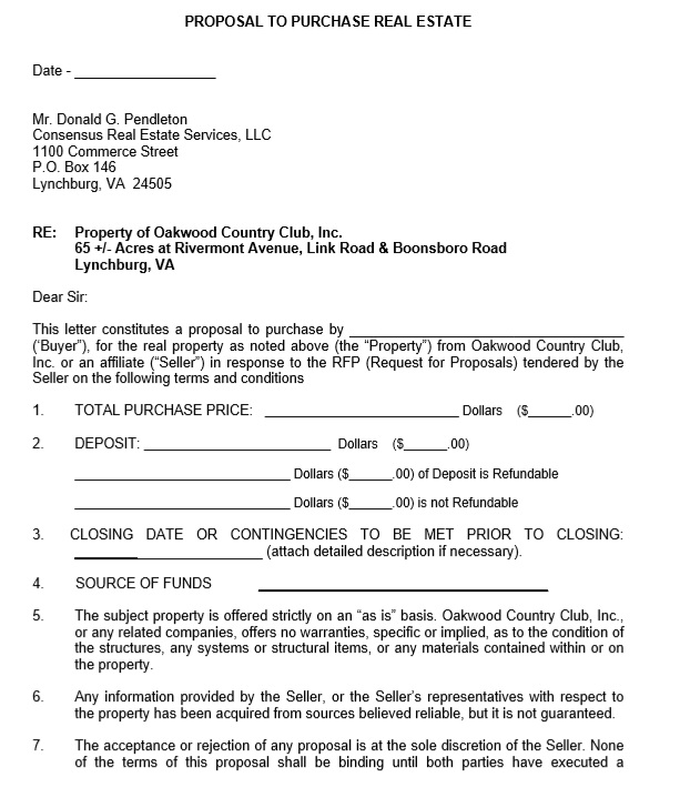 Real Estate Proposal Template Sample