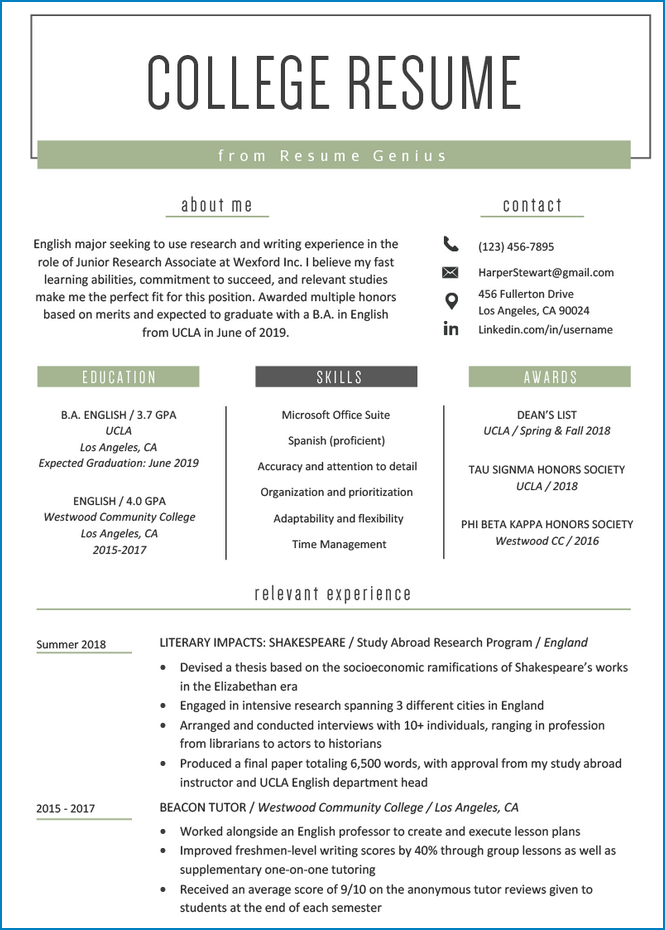 Recent College Graduate Resume Template Sample Recent College Graduate Resume Template Sample