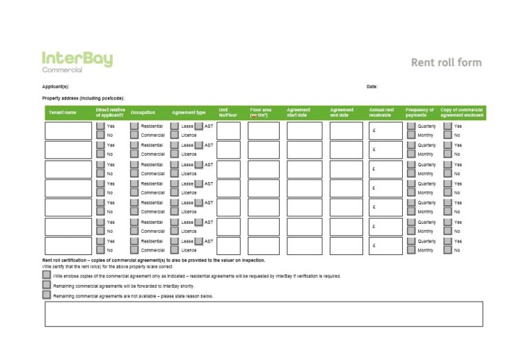 Advanced Rent Roll Example Rent Roll Template (Word)