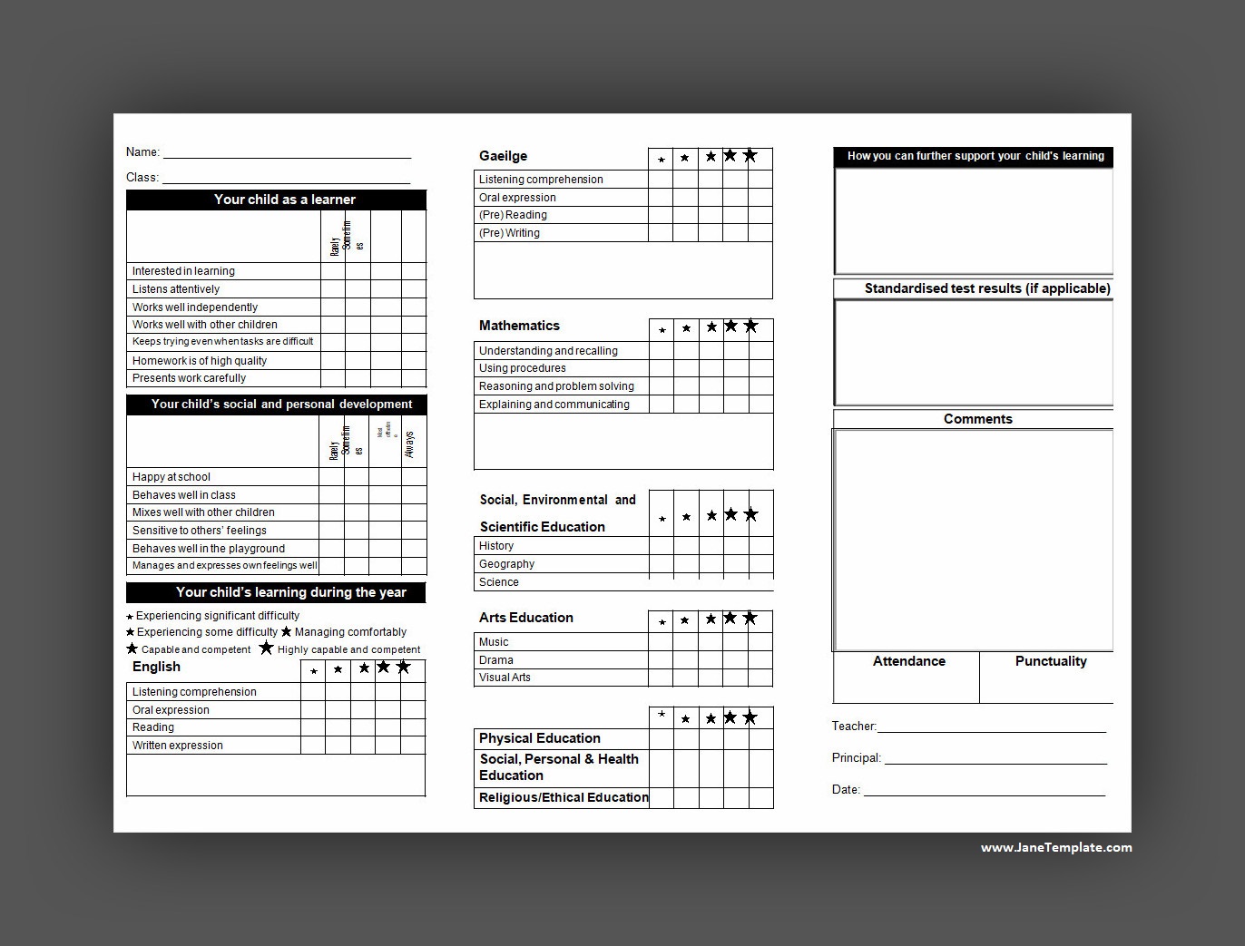 Report Card Template Report Card Template Word