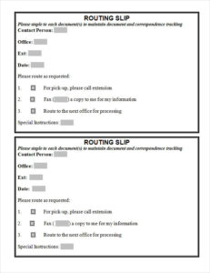 Printable Routing Slip Template