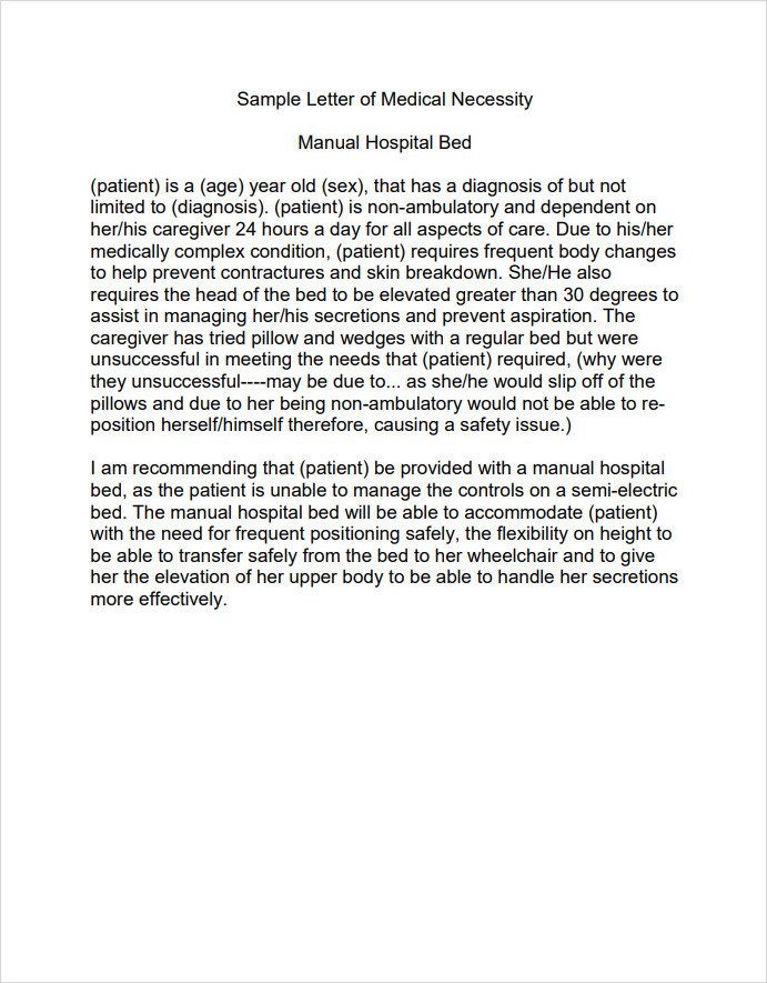 Sample Letter of Medical Necessity Sample Letter of Medical Necessity