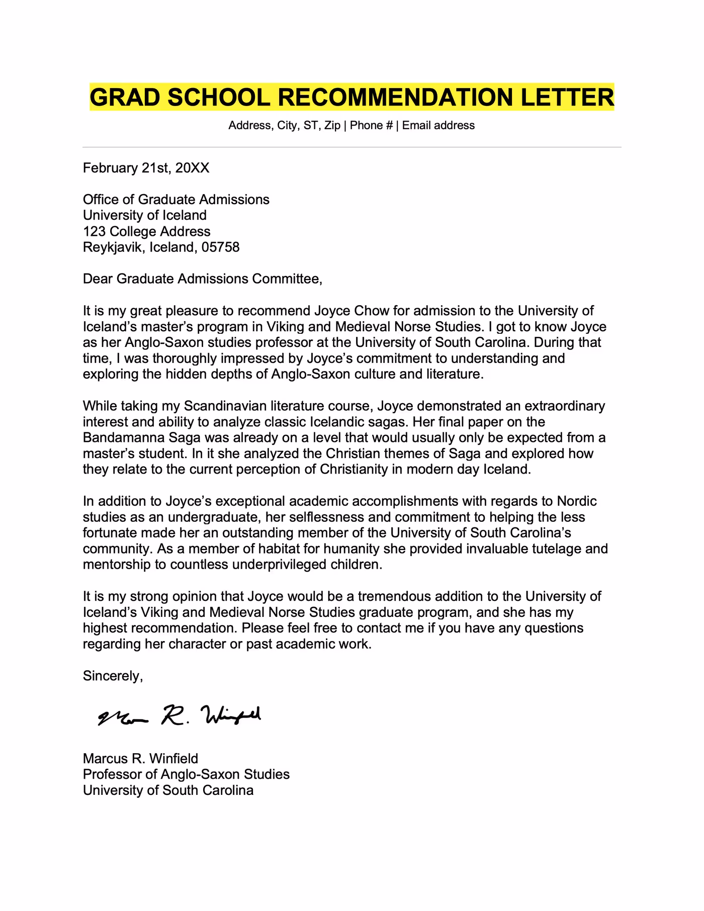 Sample Letter of Recommendation for a Friend Template Sample Letter of Recommendation for a Friend Template