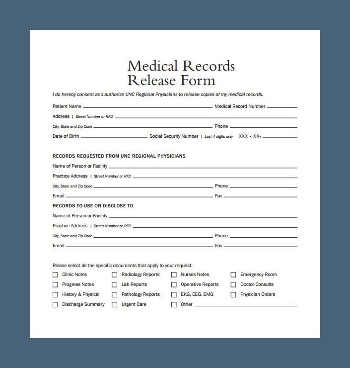 Sample Medical Records Release Form Sample Medical Records Release Form