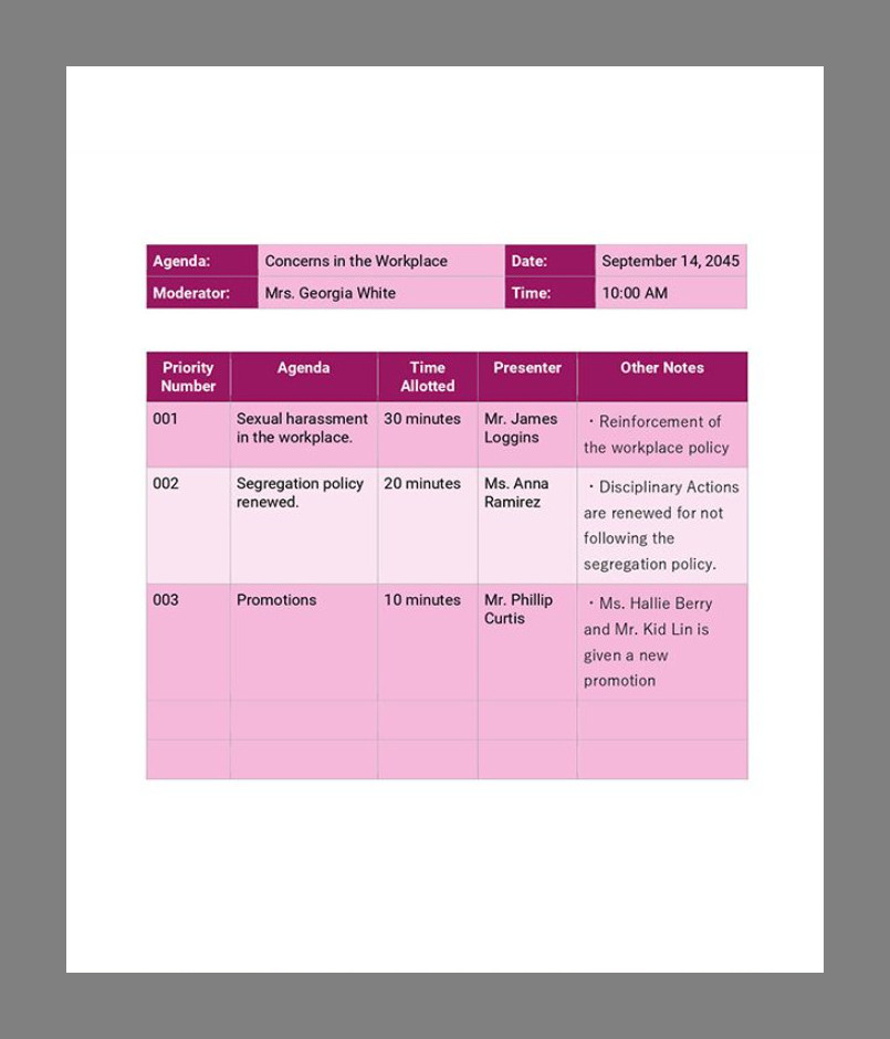 Sample Meeting Minutes Template with Action Items Sample Meeting Minutes Template with Action Items