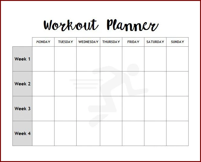 Sample of Exercise Planning Template
