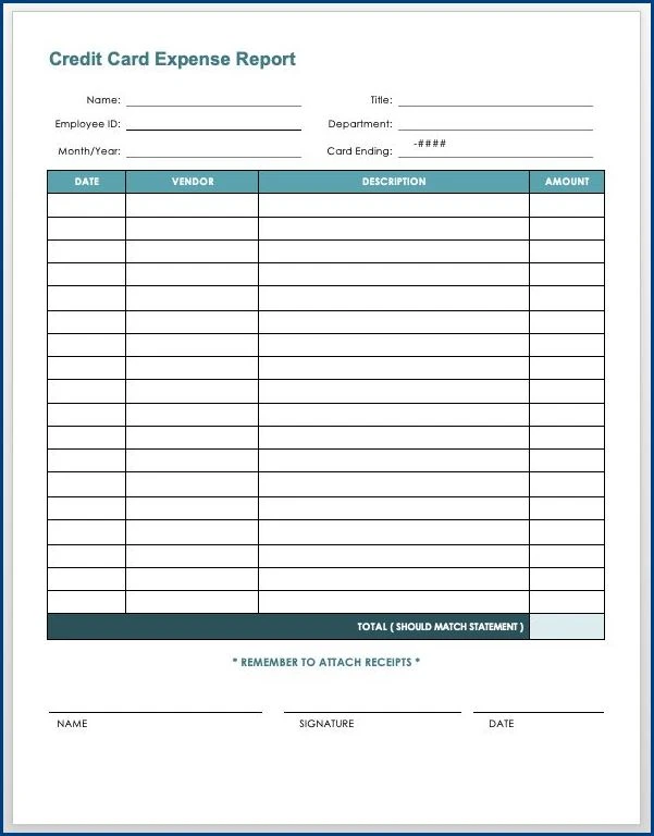 Sample of Expense Report Template