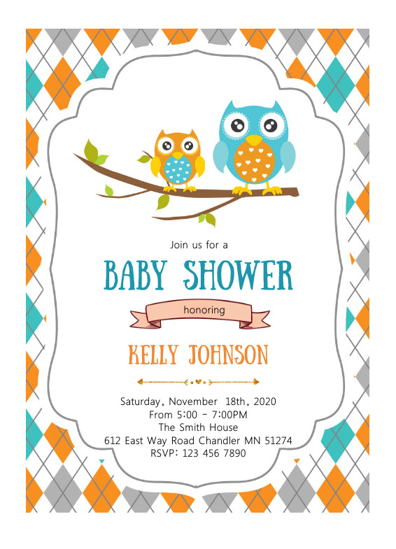 Sample of Owl Baby Shower Invitation Template
