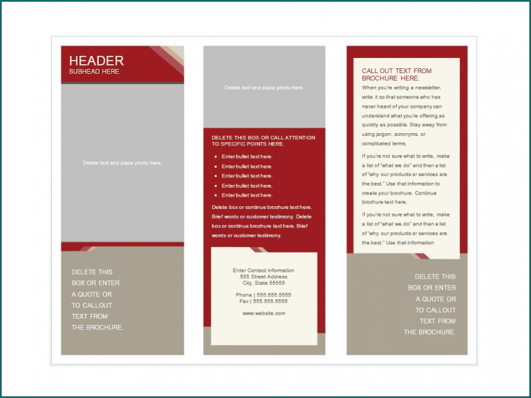 Sample of Pamphlet Template Sample of Pamphlet Template