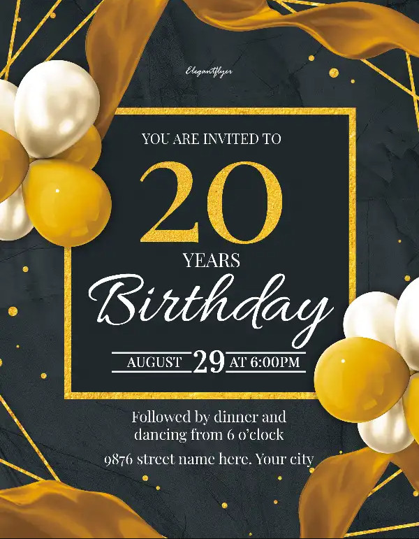 Sample of Party Invitation Flyer Template
