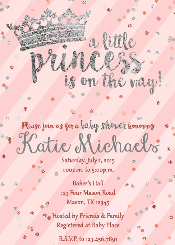 Sample of Princess Baby Shower Invitation Template