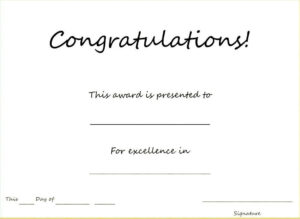 Printable Congratulation Certificate Template