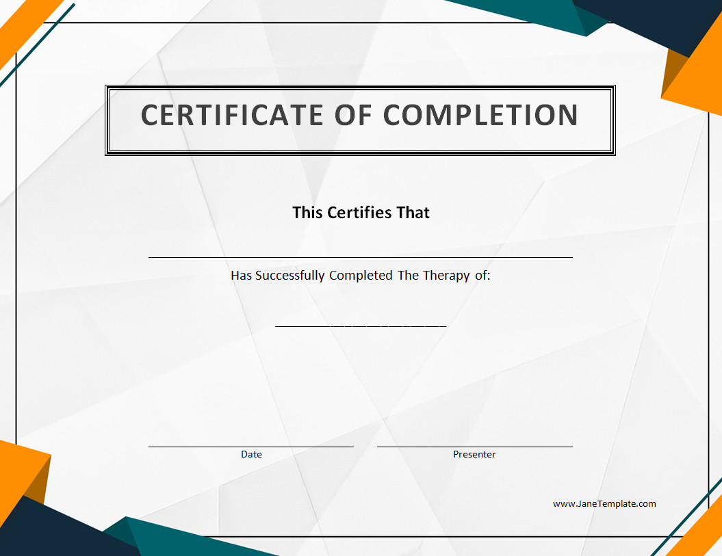 Kids Completion Certificate Template Kids Completion Certificate Template