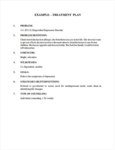 Printable Treatment Plan Template