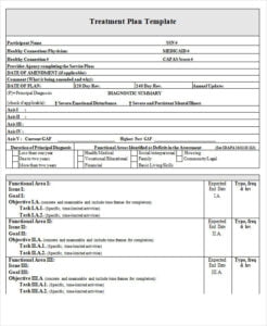 Printable Treatment Plan Template