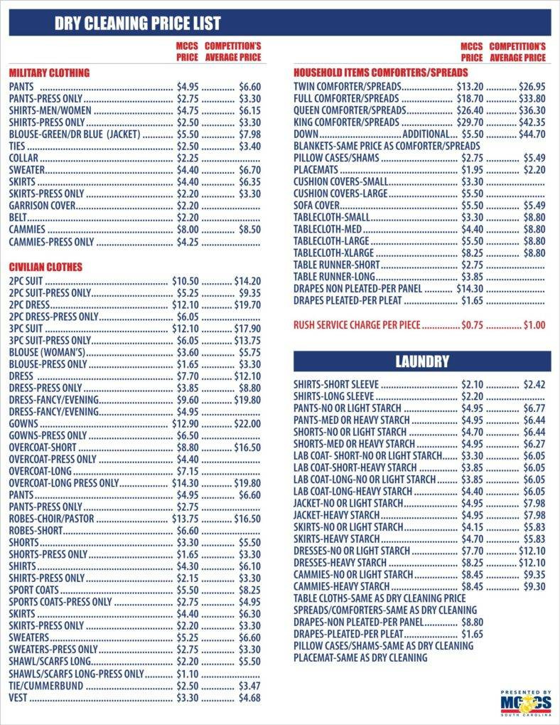 sample commercial cleaning services price list template sample commercial cleaning services price list template