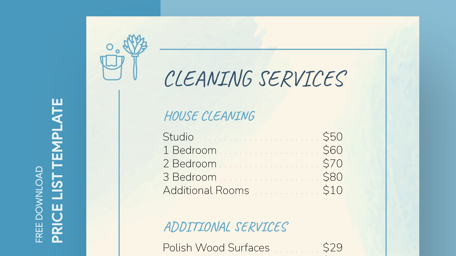 sample commercial cleaning services price list template sample commercial cleaning services price list template