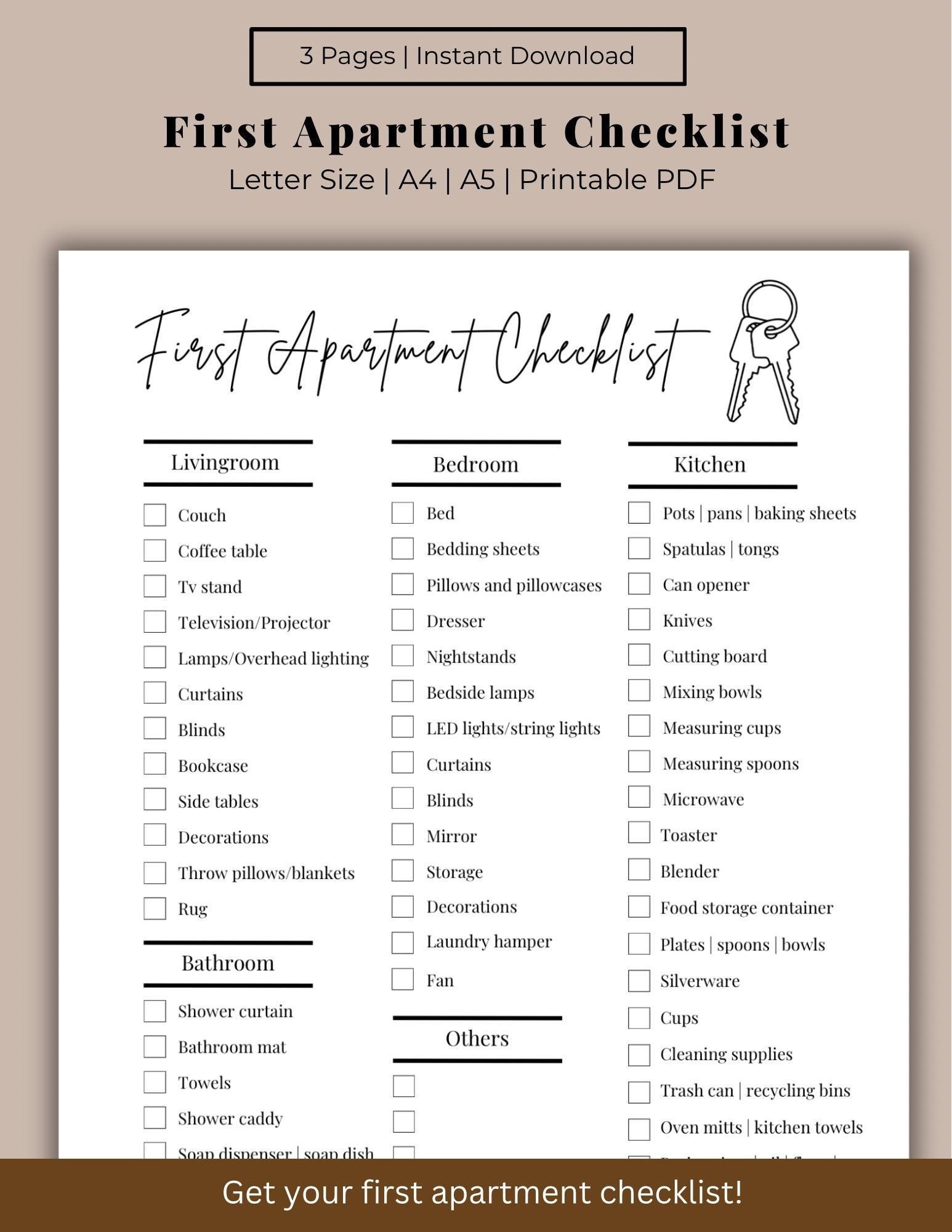 sample First Apartment Checklist Template sample First Apartment Checklist Template
