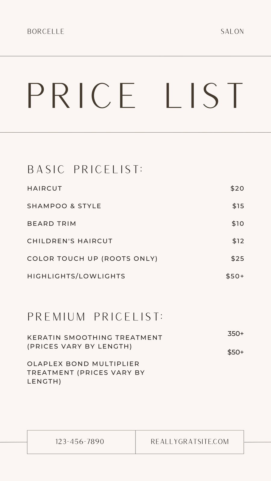 sample business price list template sample business price list template