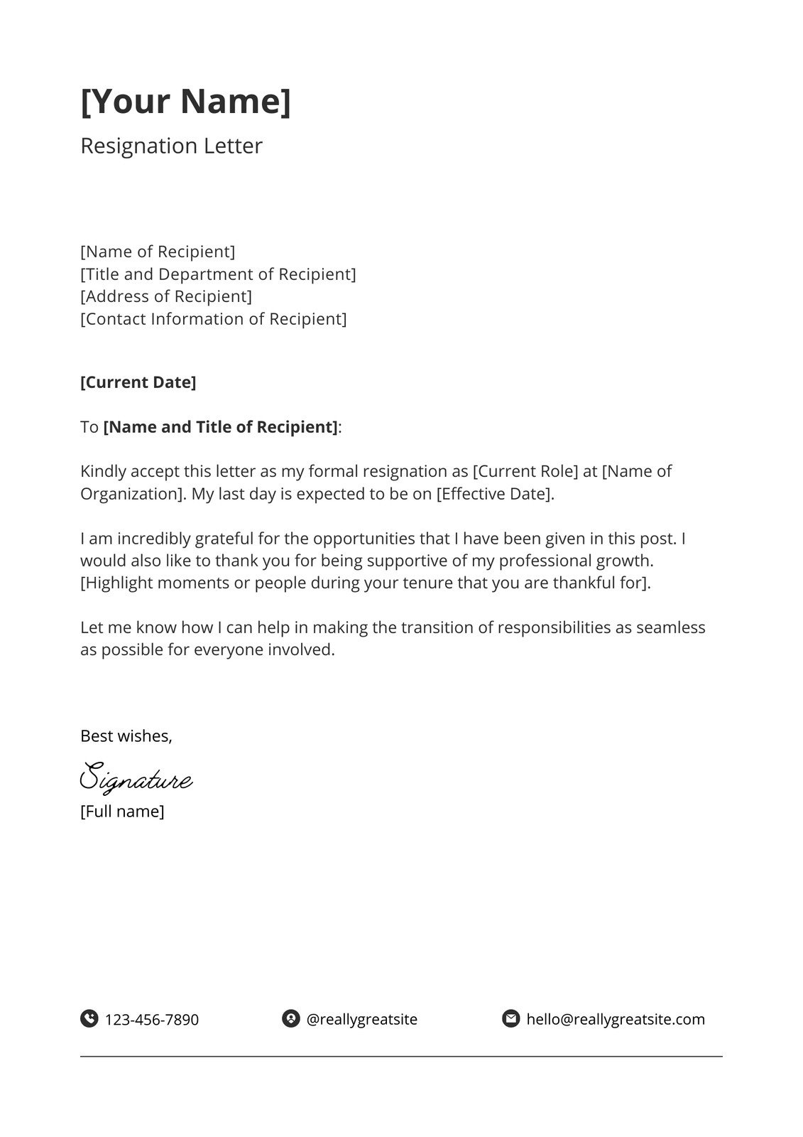free printable resignation letter templates free printable resignation letter templates