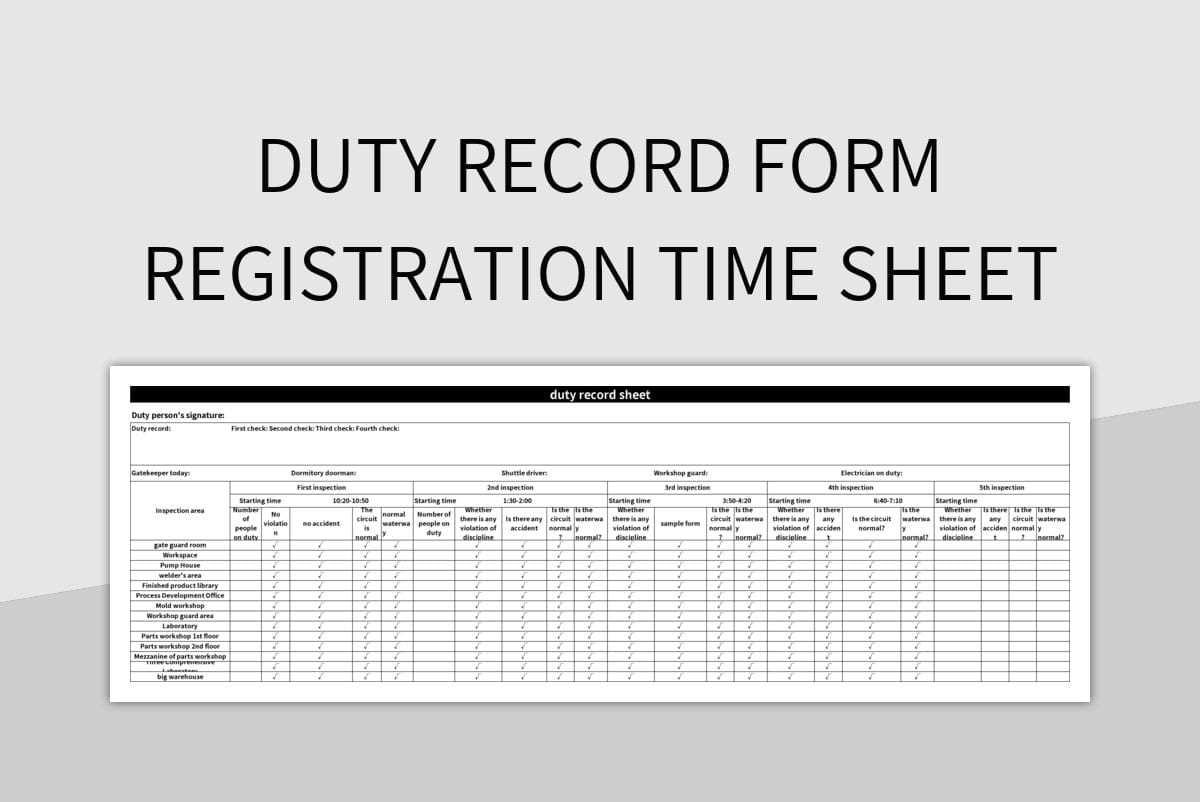 Printable Security Guard Timesheet Template