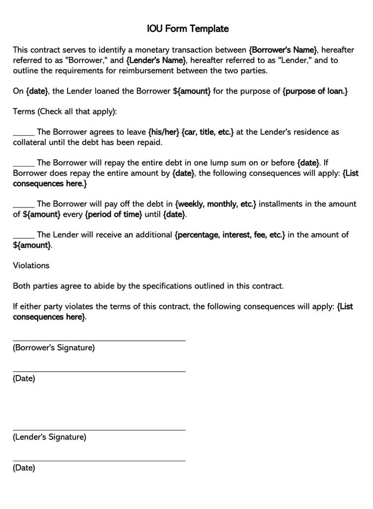 iou templates free download iou templates free download