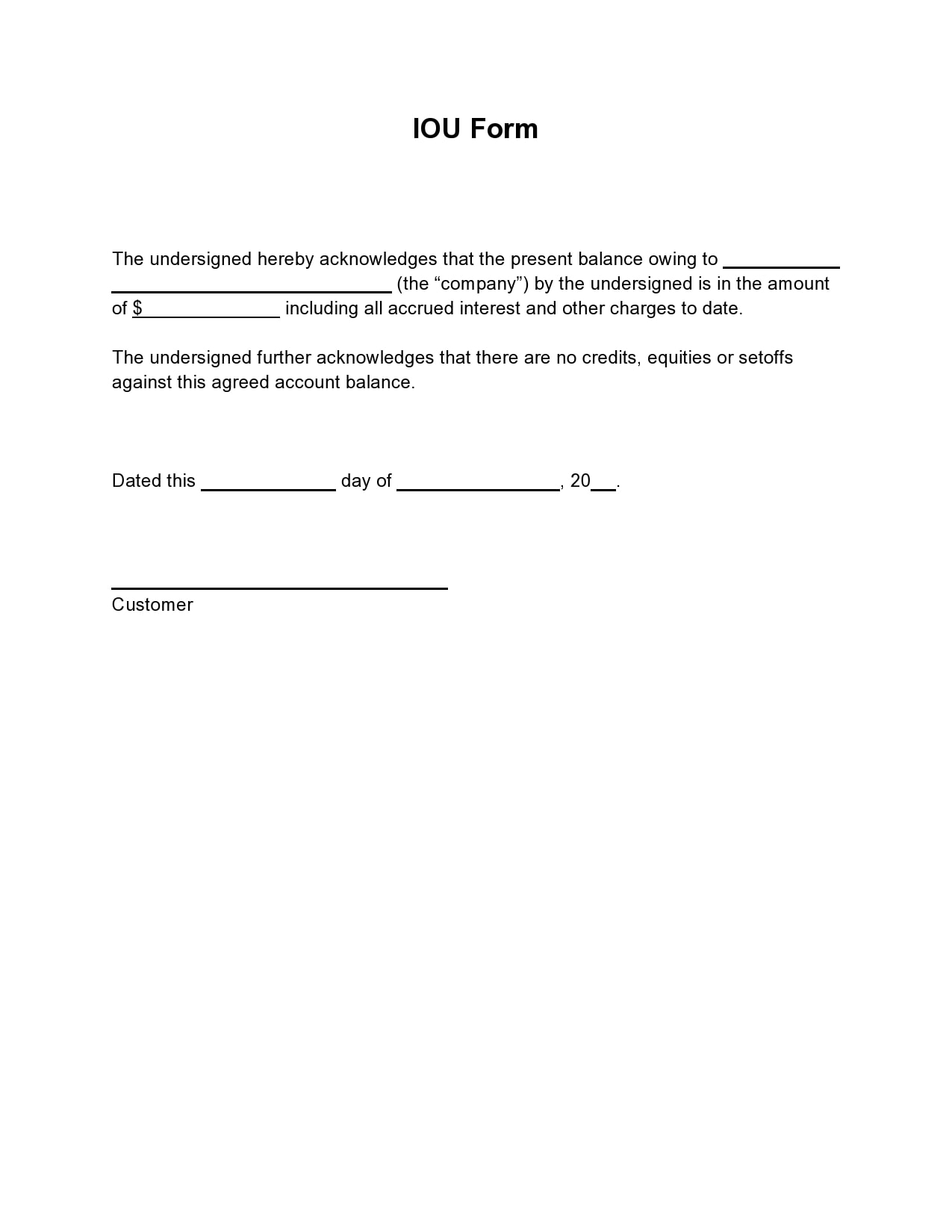 iou templates free
