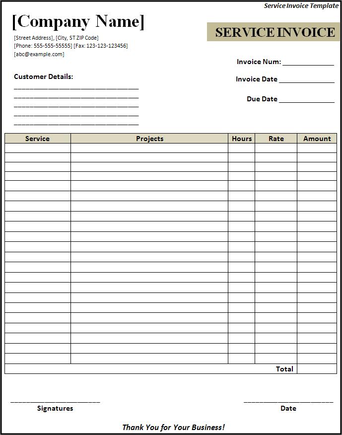 itemized invoice template word