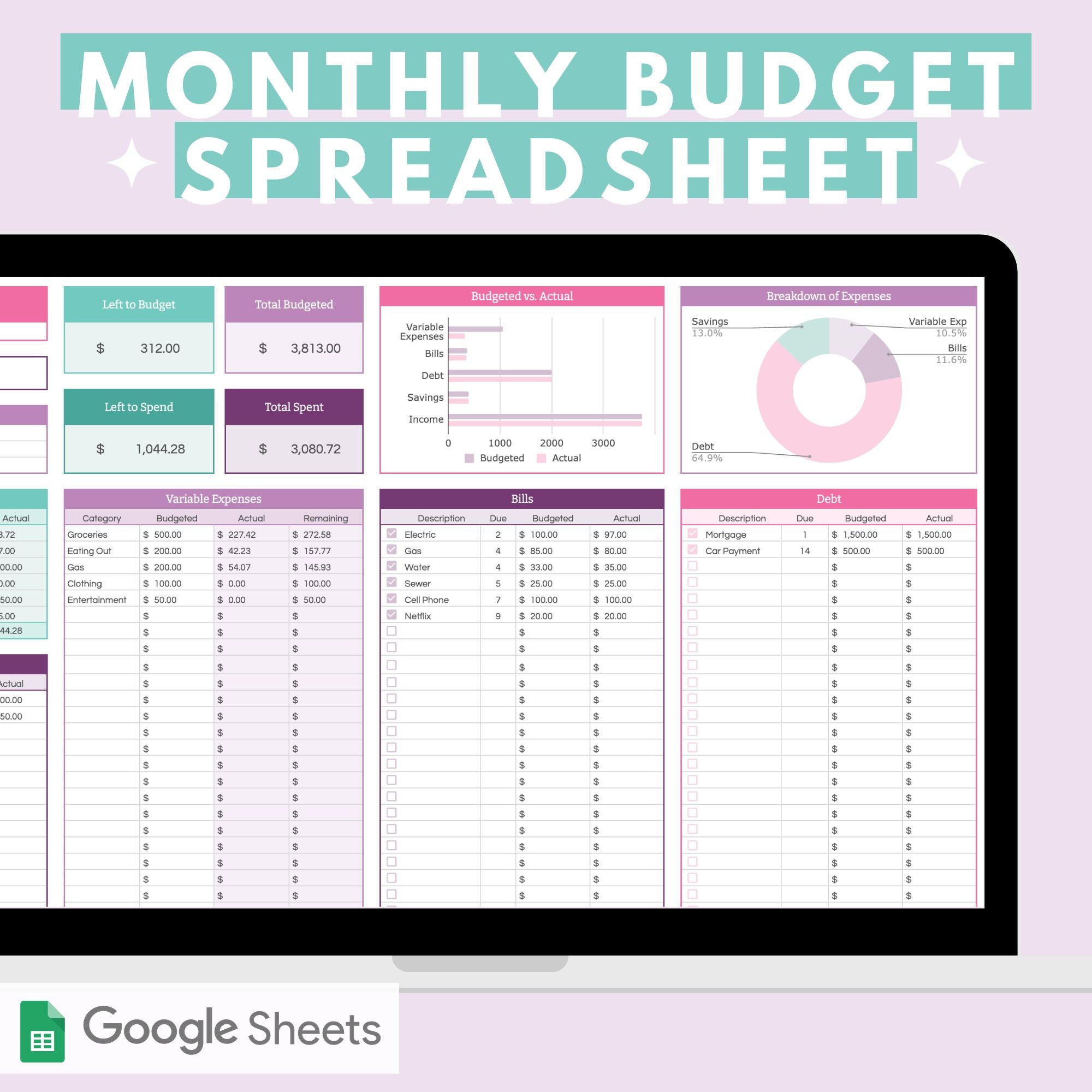 sample monthly budget template sample monthly budget template