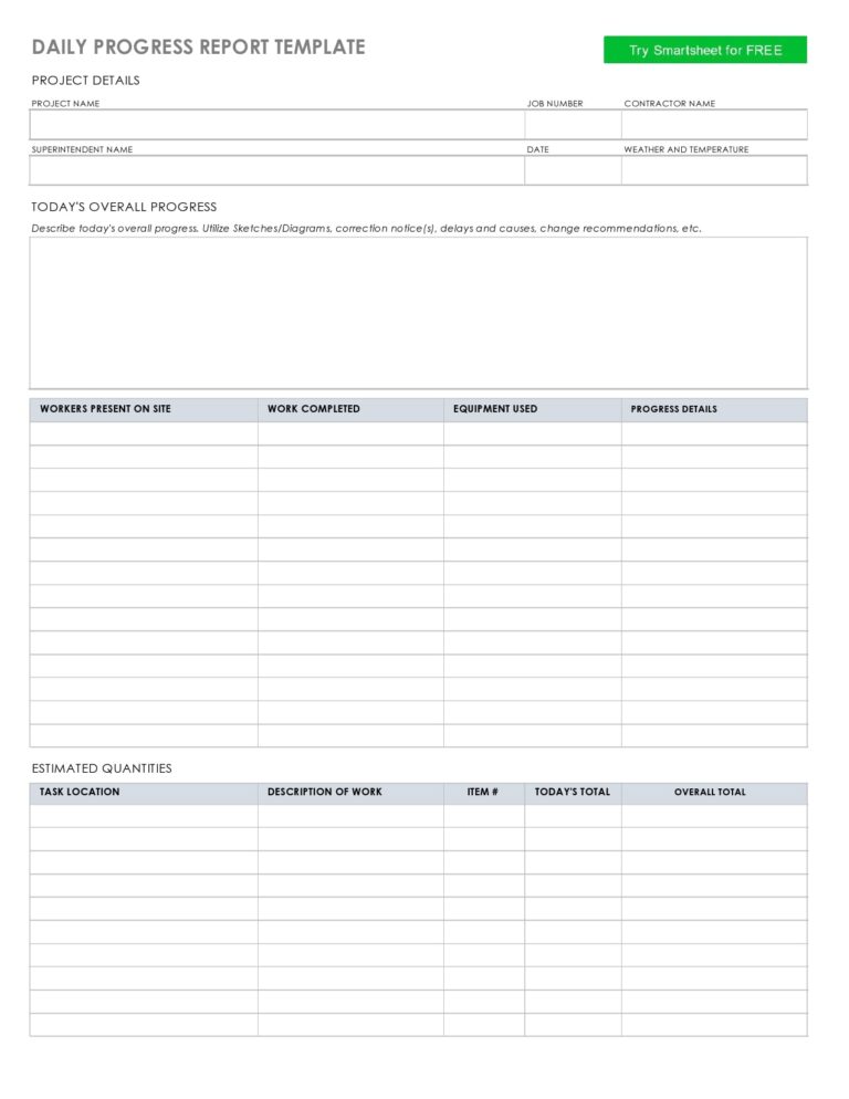 Progress Report Template (Word)