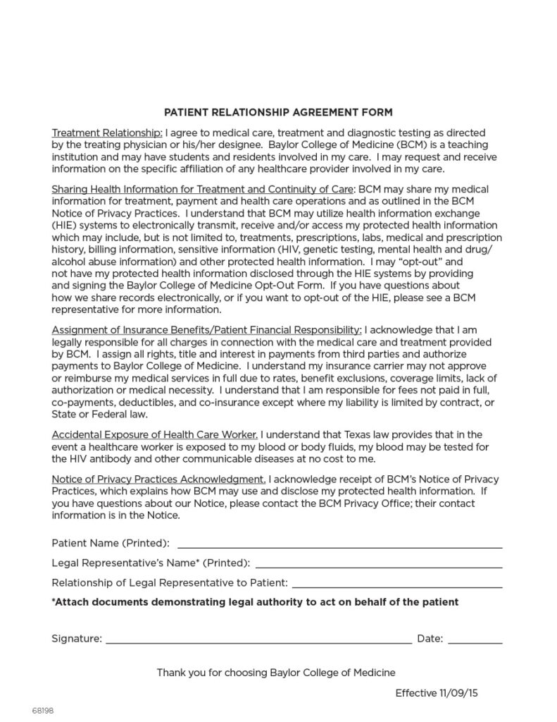 Relationship Contract Template (Word)