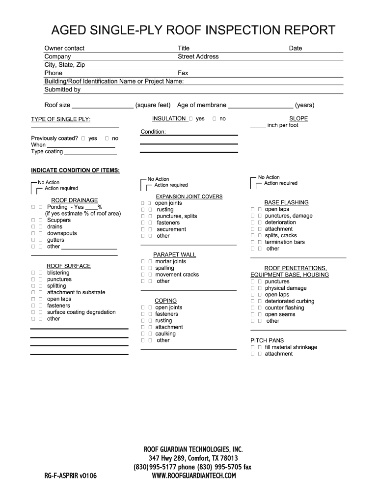 sample Roofing Checklist Template sample Roofing Checklist Template